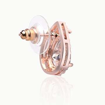 SWEETV Teardrop Bridal Earrings for Wedding, Prom - Elegant Cubic Zirconia Stud Earrings for women, brides, bridesmaids