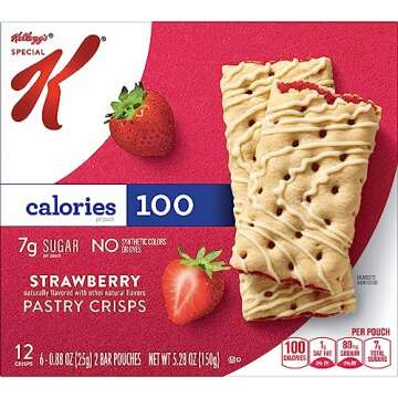 Special K Bar Pastry Crisps, 100 Calorie Snacks, Breakfast Bars, Strawberry, 5.28oz Box (12 Crisps)