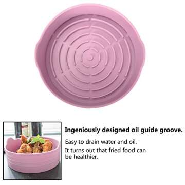 Numola Air Fryer Silicone Pot, Replacement for Air Fryer Liners, Reusable Silicone Air Fryer Accessories, No More Harsh Cleaning Air Fryer Silicone Basket(7.5inch)