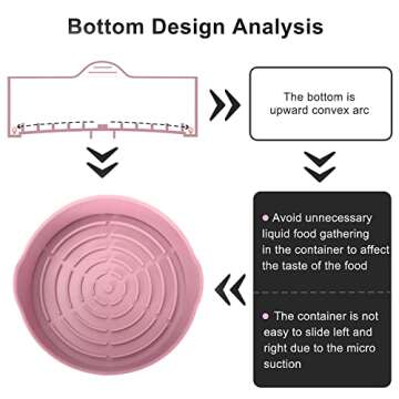 Numola Air Fryer Silicone Pot, Replacement for Air Fryer Liners, Reusable Silicone Air Fryer Accessories, No More Harsh Cleaning Air Fryer Silicone Basket(7.5inch)