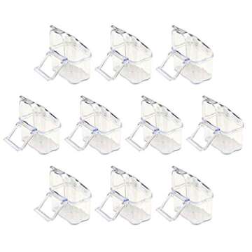 Yardwe 10PCS Bird Parrot Feeding Cups Dish, Hooded Bird Cage Bird Feeder Food Water Bowl for Parrot Pigeon Lovebirds (Transparent)