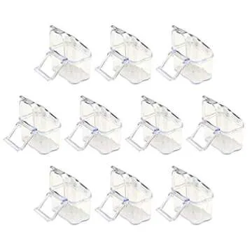 Yardwe 10PCS Bird Parrot Feeding Cups Dish, Hooded Bird Cage Bird Feeder Food Water Bowl for Parrot Pigeon Lovebirds (Transparent)