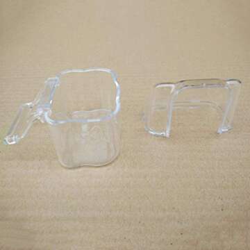 Yardwe 10PCS Bird Parrot Feeding Cups Dish, Hooded Bird Cage Bird Feeder Food Water Bowl for Parrot Pigeon Lovebirds (Transparent)