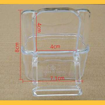 Yardwe 10PCS Bird Parrot Feeding Cups Dish, Hooded Bird Cage Bird Feeder Food Water Bowl for Parrot Pigeon Lovebirds (Transparent)
