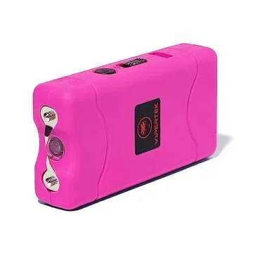 Powerful Mini Stun Gun with LED Flashlight – Pink