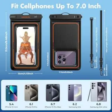 UNBREAKcable Waterproof Phone Pouch 2 Pack - IPX8 Floating Waterproof Phone Case Dry Bag for iPhone ...
