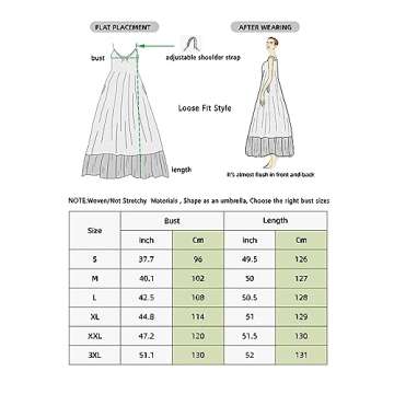 BUENOS NINOS Women's V Neck Floral Maxi Dress Boho Printed Adjustable Spaghetti Strap Ethnic Beach Long Dress with Pockets M Navy Polka dot Dress