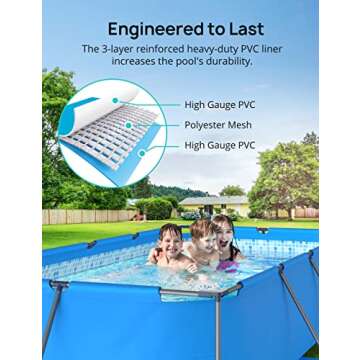 EVAJOY 14ft x 7ft Above Ground Swimming Pool for Family Fun