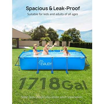 EVAJOY 14ft x 7ft Above Ground Swimming Pool for Family Fun