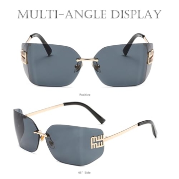 Stylish Bsreyeop Rimless Y2K Sunglasses for Everyone