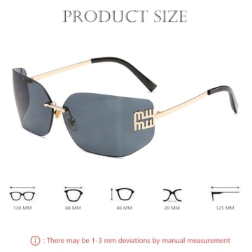 Stylish Bsreyeop Rimless Y2K Sunglasses for Everyone