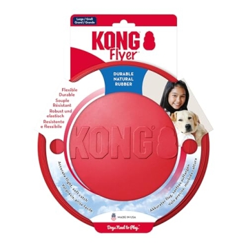 KONG Flyer - Durable Dog Toy for Outdoor Playtime - Natural Rubber Flying Disc, Dog Toy for Fetch - ...