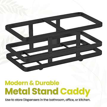 Chic Square Glass Soap Pump Dispenser Set with Caddy