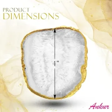 Elegant Natural Agate Coasters Set - 4 Unique Pieces