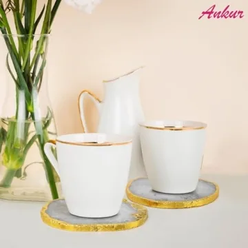 Elegant Natural Agate Coasters Set - 4 Unique Pieces