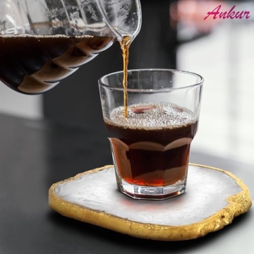 Elegant Natural Agate Coasters Set - 4 Unique Pieces