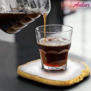 Elegant Natural Agate Coasters Set - 4 Unique Pieces