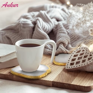 Elegant Natural Agate Coasters Set - 4 Unique Pieces