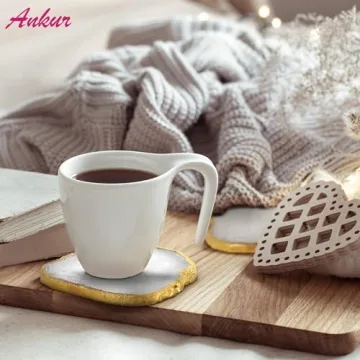 Elegant Natural Agate Coasters Set - 4 Unique Pieces