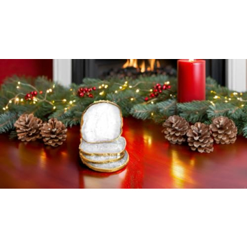 Elegant Natural Agate Coasters Set - 4 Unique Pieces