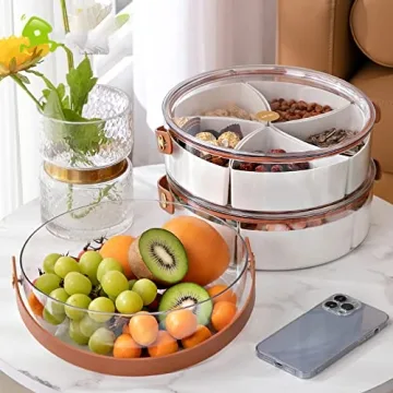 Amokk Divided Serving Tray for Snacks and Fruits