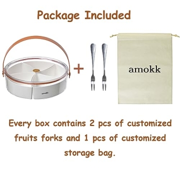 Amokk Divided Serving Tray for Snacks and Fruits