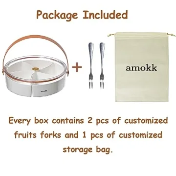 Amokk Divided Serving Tray for Snacks and Fruits