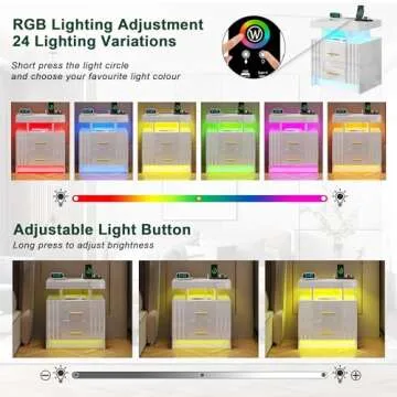 Smart LED Nightstands Set with Charging Station - Stylish & Functional