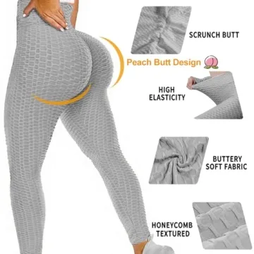 JGS1996 Womens Scrunch Butt Leggings - High Waist Control