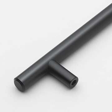 GlideRite Hardware 5012-228-MB-1 - Matte Black Solid Handle Bar Pull - 9" Center - 12" Long