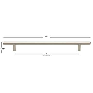 GlideRite Hardware 5012-228-MB-1 - Matte Black Solid Handle Bar Pull - 9" Center - 12" Long