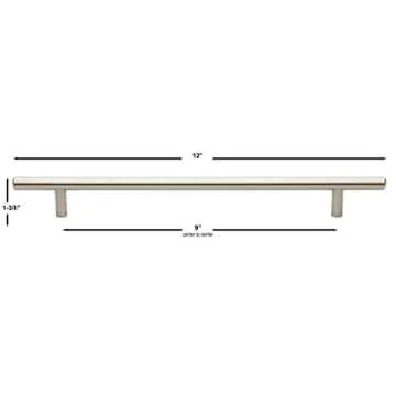 GlideRite Hardware 5012-228-MB-1 - Matte Black Solid Handle Bar Pull - 9" Center - 12" Long