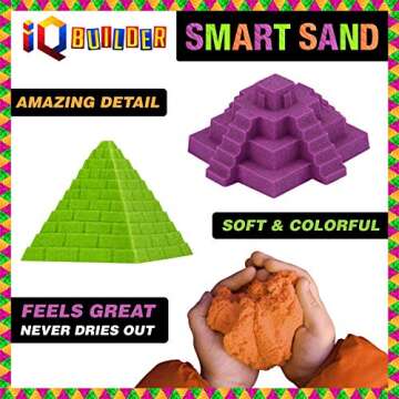 IQ BUILDER | Sensory Toys | Creative Educational Art Play Sand for Boys and Girls Ages 3 4 5 6 7 8 9...