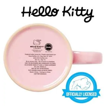 Silver Buffalo Sanrio Hello Kitty Halloween Skeleton Web Wax Resist Ceramic Mug, 20 Ounces