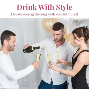 Elegant Prestee Plastic Champagne Glasses - 100 Pack for Parties