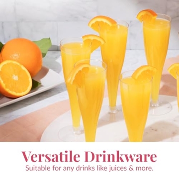 Elegant Prestee Plastic Champagne Glasses - 100 Pack for Parties