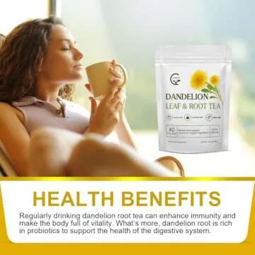 GORNVB Organic Dandelion Leaf & Root Tea, Supports Kidney Function and Healthy Digestion, Caffeine Free, 40 Tea Bags