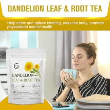 GORNVB Organic Dandelion Leaf & Root Tea, Supports Kidney Function and Healthy Digestion, Caffeine Free, 40 Tea Bags