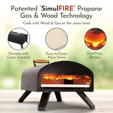 Bertello 12" Outdoor Pizza Oven - Gas & Wood Combined