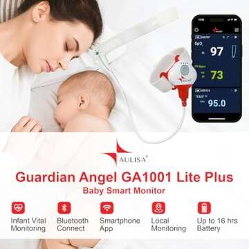 Guardian Angel GA1001 Lite Plus - Smart Baby Monitor for Infants with Bluetooth and Real-Time Tracki...