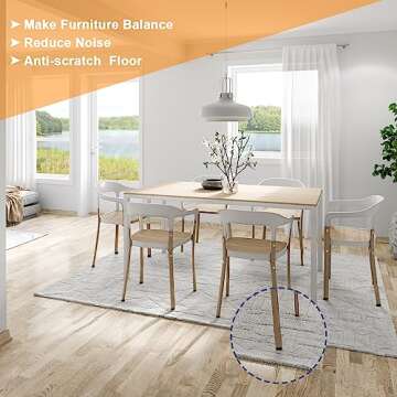 1/4" Thread Furniture Feet Levelers, 12 PCS Adjustable Furniture Feet Threaded Screw in, Leveling Feet Screw On Furniture Glide Leveling for Table, Cabinets, Chairs, Stool Legs