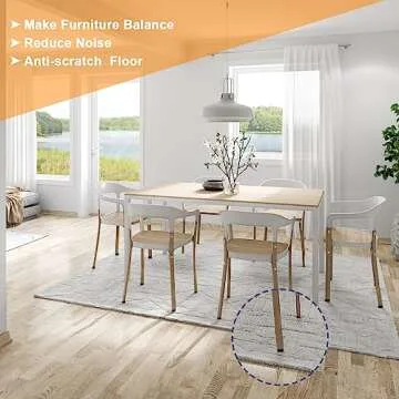 1/4" Thread Furniture Feet Levelers, 12 PCS Adjustable Furniture Feet Threaded Screw in, Leveling Feet Screw On Furniture Glide Leveling for Table, Cabinets, Chairs, Stool Legs