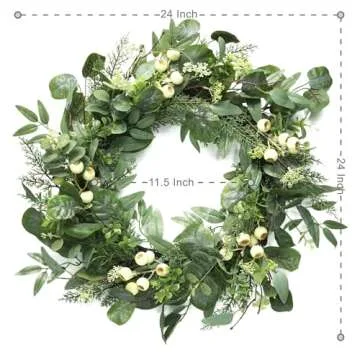 SOFTFLAME 24" Eucalyptus Wreath for Year-Round Decor