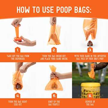 Reliable ANGRY ORANGE Dog Poop Bags with Dispenser, 525 Count