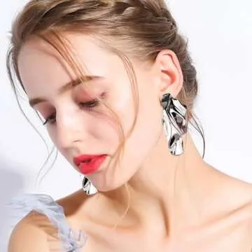 Stylish Seakuur Geometric Texture Earrings for Women