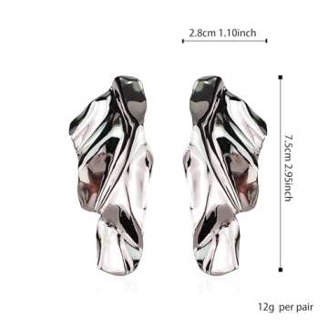 Stylish Seakuur Geometric Texture Earrings for Women