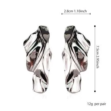 Stylish Seakuur Geometric Texture Earrings for Women