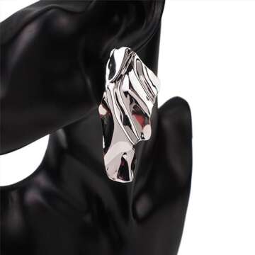 Stylish Seakuur Geometric Texture Earrings for Women