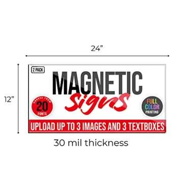 Custom Magnetic Signs 12"x24" for Business Promotion