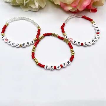 Concert Bracelets Exchange Inspired Friendship Bracelets Set, Album Themed Bracelets for Singer Tour Concer, Tour Accessories Nameplate Bracelet Fans